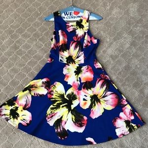 Beautiful Floral Aqua Dress